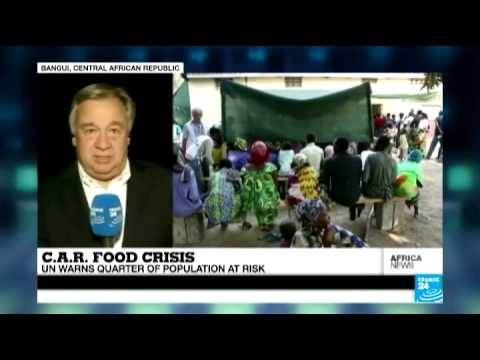 According to Antonio Guterres, UN high commissioner for refugees, there is not only a food crisis in CAR, but also a \'humanitarian catastrophe\', with massive ethnic and religious cleansing and people forced to flee. 
Duplex with Antonio Guterres, UN high commissioner for refugees, in Bangui, Central African Republic. 
Read more on the subject: http://f24.my/1gp4M1Q 
02/12/2014 News.
LATEST NEWS - Watch the latest breaking news and information on the latest top stories, international, business, entertainment, politics, and more. With our correspondents all over the world in the field.
FRANCE 24 INTERNATIONAL NEWS 24/7
http://www.france24.com