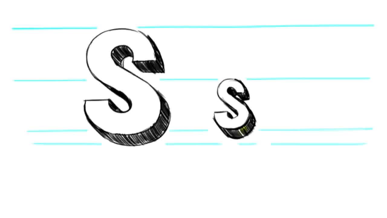 How to Draw 3D Letters S - Uppercase S and Lowercase s in 90 Seconds ...
