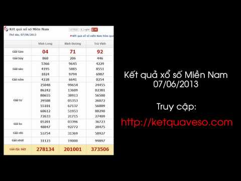 Xổ số Miền Nam ngày 07/06/2013 - ketquaveso.com