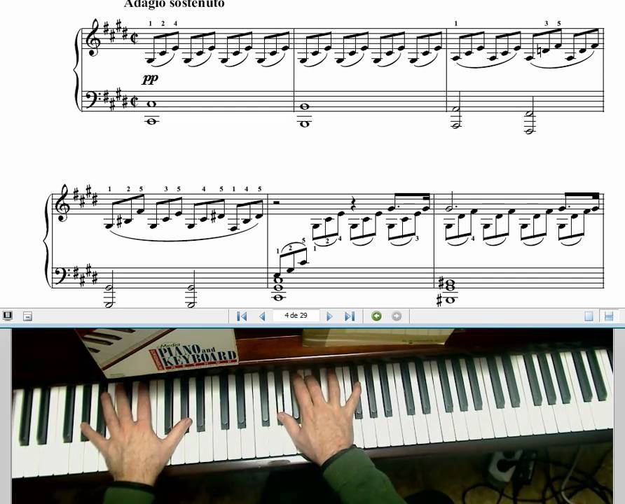 Claro de luna. Piano partitura . 2 lineas. - YouTube