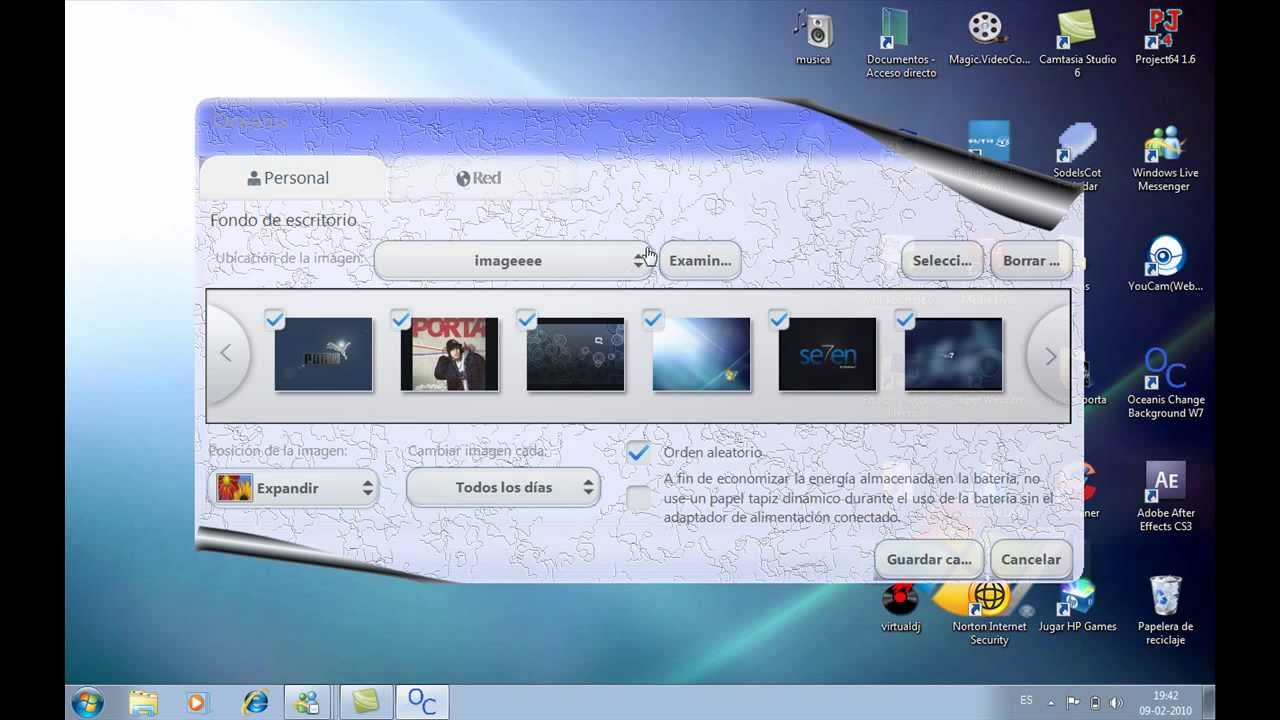 como cambiar el fondo de escritorio de windows 7 starter - YouTube