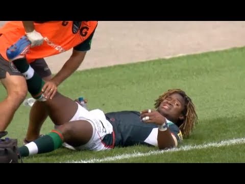 Marland Yarde recovers from cramp to score - London Irish vs Saracens | Premiership Rugby - Marland 