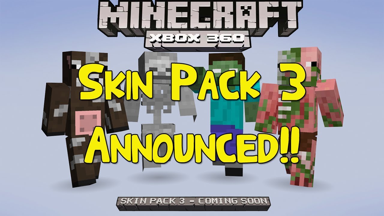 Minecraft - Xbox 360: Skin Pack 3 Announced!!! Cow, Skeleton, Zombie ...