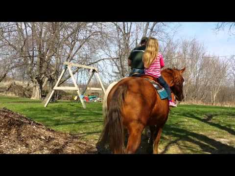 Olivia gets bucked off horse (Garth brooks)