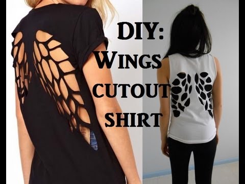 Diy T Shirt Design Template Diy Wings Cutout Tshirt Upcycling Youtube Diy T Shirt Design Template Diy Wings Cutout Tshirt Upcycling Youtube