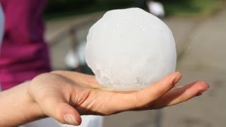 Riesenhagel bei Hagelunwetter - 06.08.2013