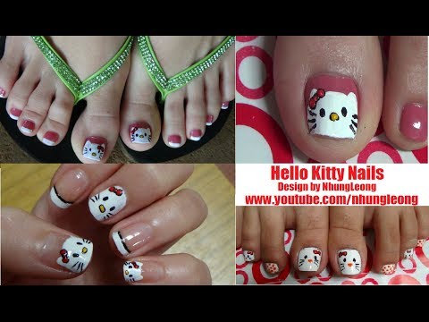 Nail Art For Beginners - Vẽ Móng Chân & Móng Tay Mèo Hello Kitty Dễ Thương | Yêu Làm Đẹp