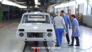 Как красят LADA 4x4(Нива) на АВТОВАЗЕ. NIVA's Paintshop  full footage in HD (English subs)