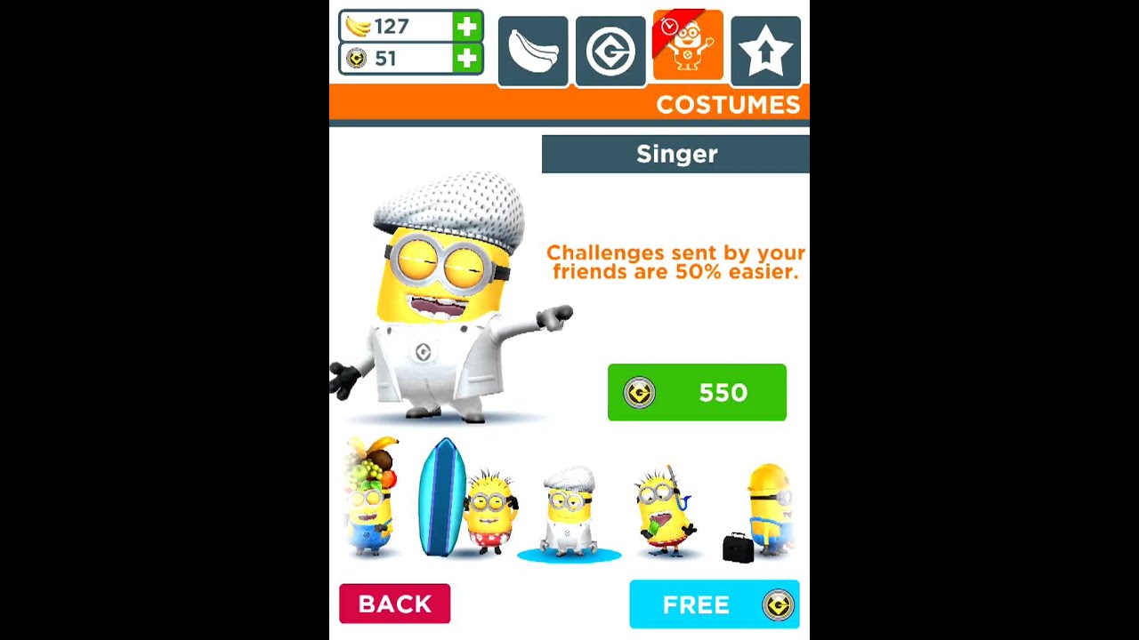 Singer Costume for Minion Rush: Despicable Me - YouTube