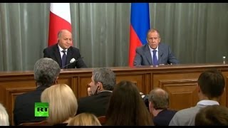 Пресс-конференция глав МИД России и Франции