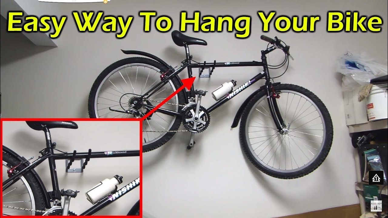 Easy way to hang your bike in a garage without a rack or