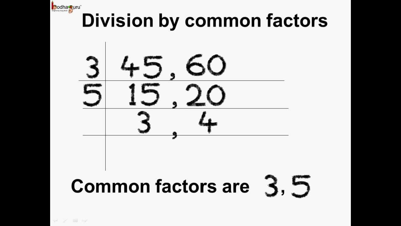 Math - How to find HCF Using Division By Common Factors Method