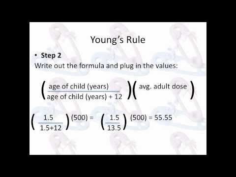 rule pediatric math young pharmacy youngs technician ii doses