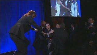 Security ejects man from Coalition victory celebration