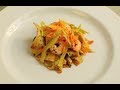 Ricette Primi: Stracci di ceci con zucchini e gamberi. Video HQ