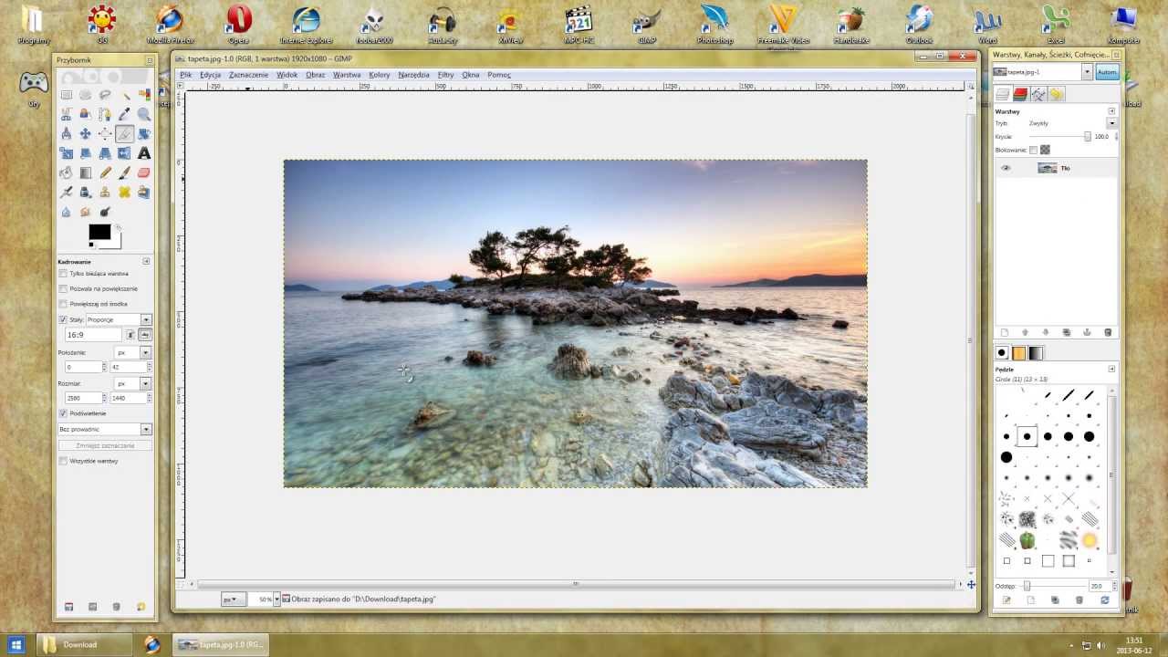 GIMP: Tworzenie tapety ze zdjęcia - YouTube