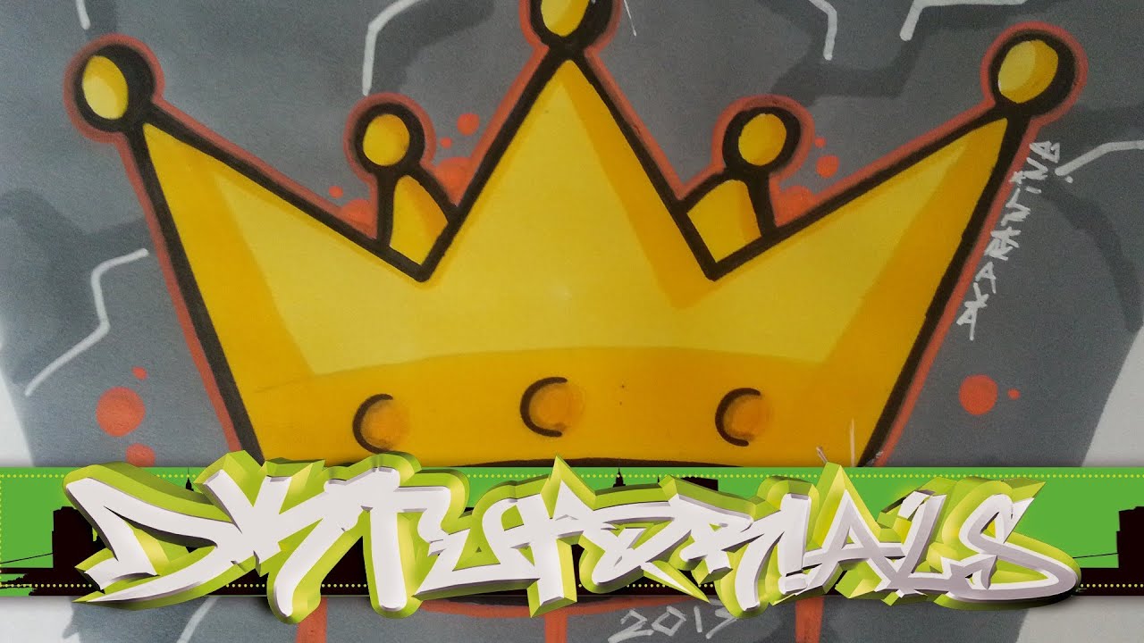 How to draw a graffiti crown step by step - Graffiti Tutorial - YouTube