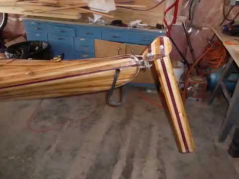 Kayak wooden/fiberglass rudder - YouTube