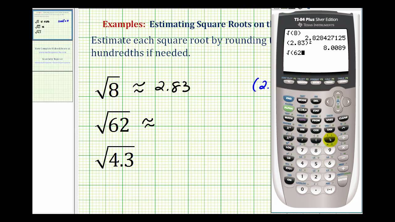 Ex: Estimating Square Roots with the Calculator - YouTube