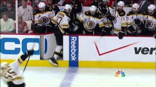 Patrice Bergeron injury in 2nd. 6/22/13 Boston Bruins vs Chicago Blackhawks NHL Hockey