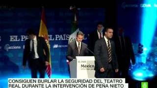 Increpan a Enrique Peña Nieto durante su discurso en España 09-06-2014