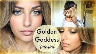 Golden Goddess ✰ Make Up doré yeux bleus (ou pas) + coiffure