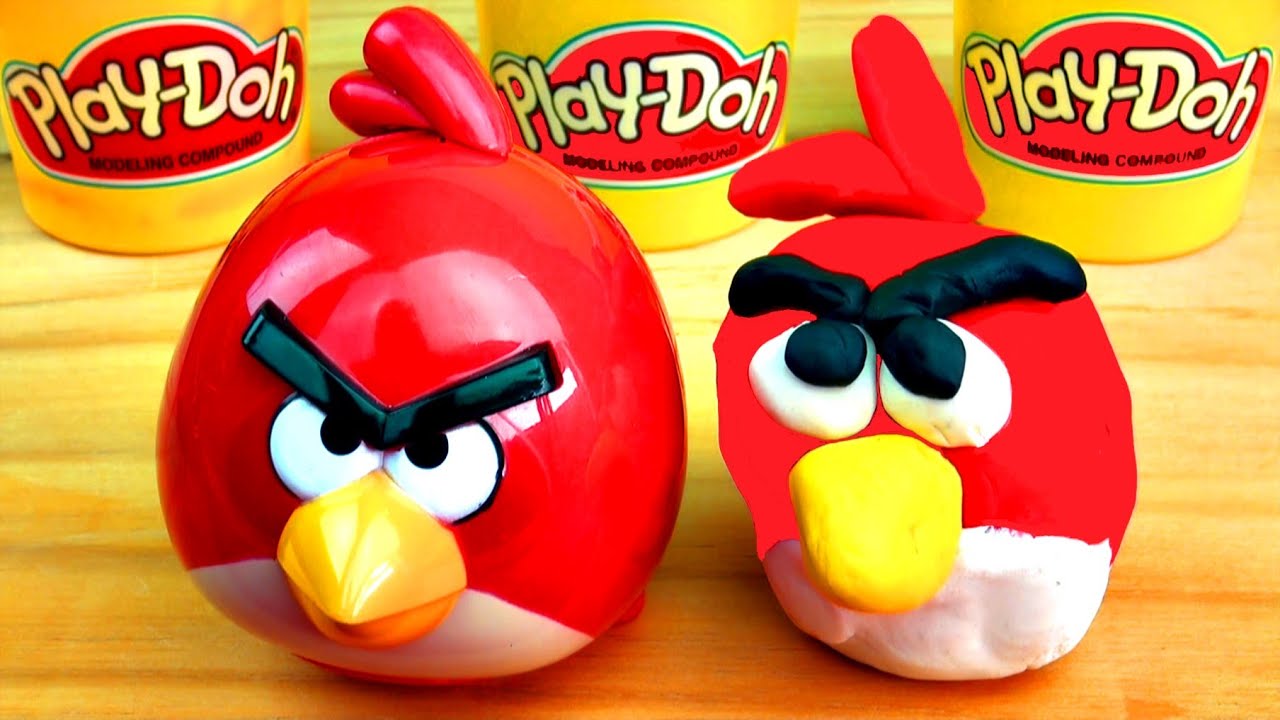 How-to Make Play Doh Angry Birds RED BIRD Playdough DIY Play-Doh