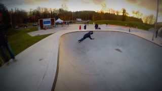 Heli crashes into skateboarder!