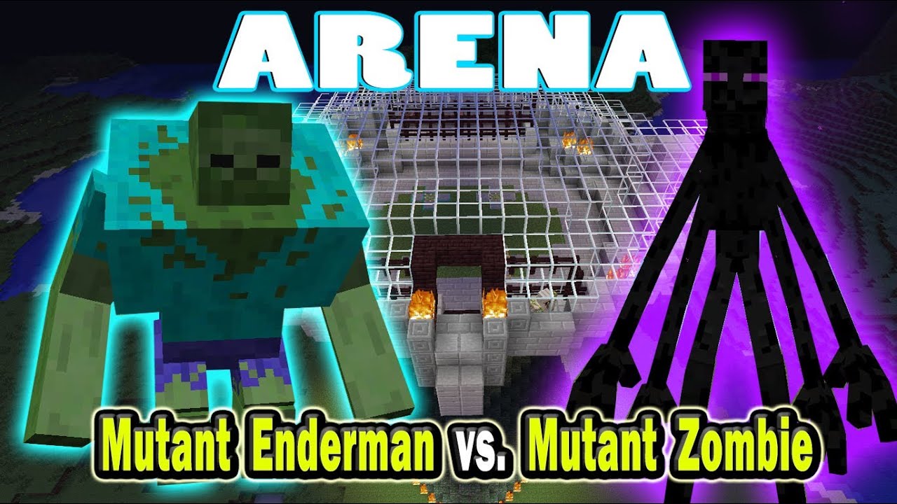 Minecraft Arena Battle Mutant Enderman vs Mutant Zombie ...