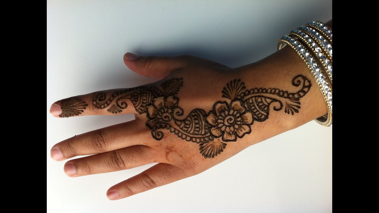 how to do a simple henna design - YouTube