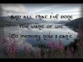 Sinéad O'Connor- 'The parting glass' with lyrics album artwork