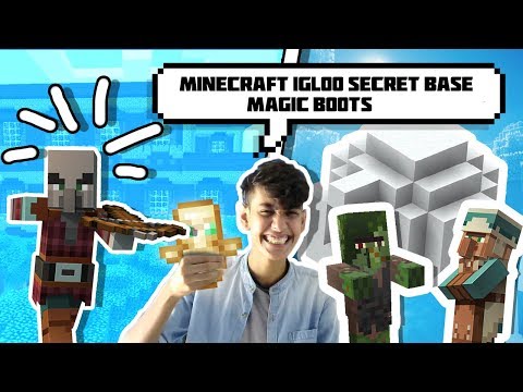 Minecraft Igloo Secret base☃️ With Magical Snow boot and woodland Mansion | Funny hindi minecraft PE