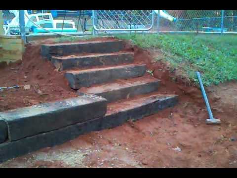 How To Install Railroad Ties For Steps
