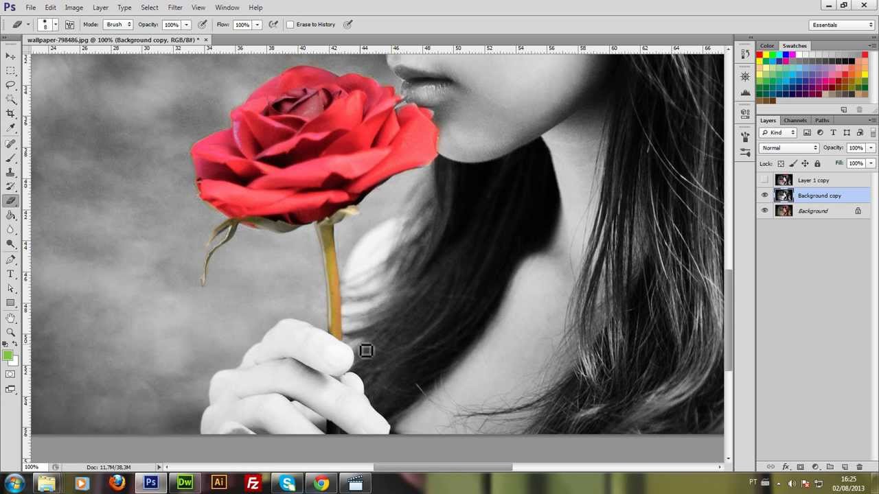 Tutorial #1: Imagem preto e branco com detalhes coloridos