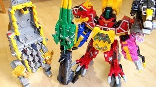 6体合体！DXギガントキョウリュウジン & ギガント砲発射形態 獣電竜No.10 ブラギガス&ギガントブラギオー レビュー！キョウリュウジャー