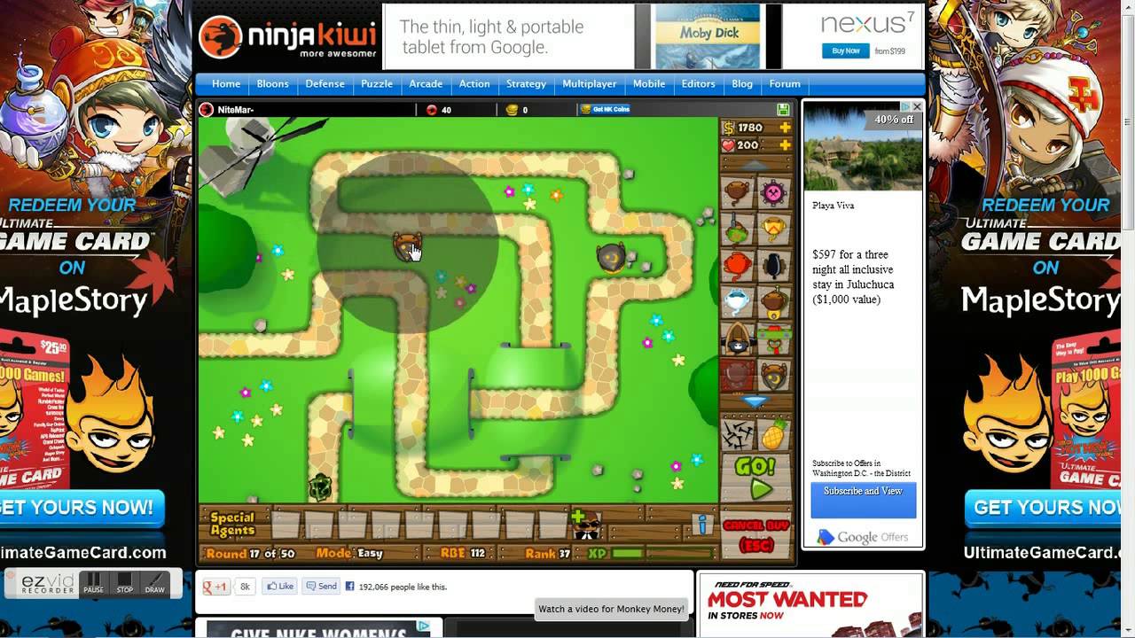 bloons tower defense 3 maps