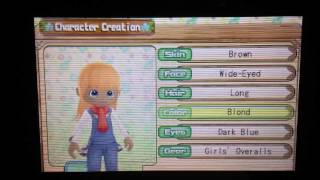 Harvest Moon A New Beginning - Character Creation Girl