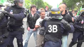 Violence des CRS contre les cheminots SNCF mardi 17 juin