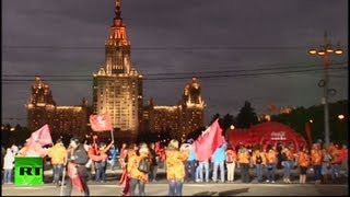 Празднование первого дня эстафеты олимпийского огня в Москве