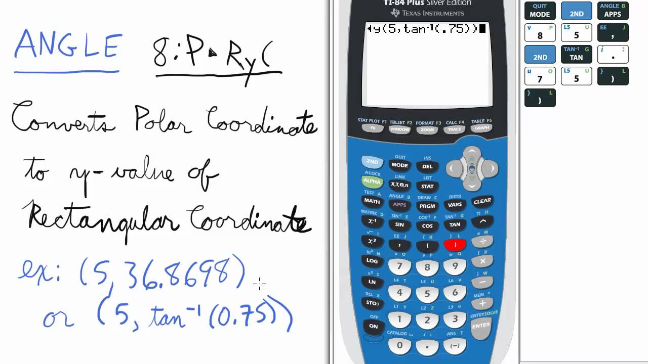 Convert Polar Coordinate in Degrees to Rectangular Y-coordinate TI 84 ...