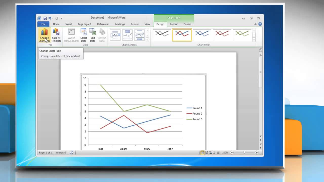 how to make a line graph in word 2016