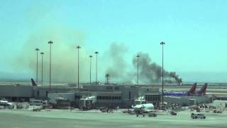 Airplane on fire at SFO airport