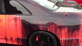 Heat sensitive paint on car