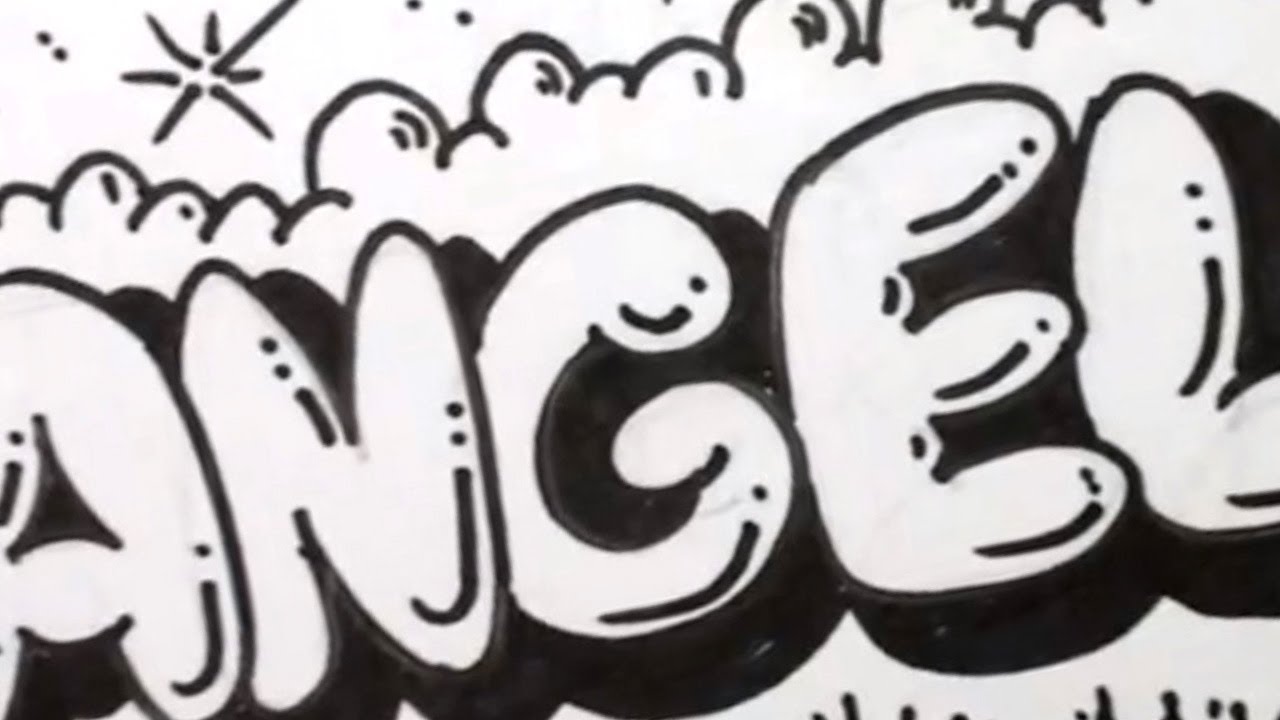 How to Draw Bubble Letters - Angela in Graffiti Letters - YouTube