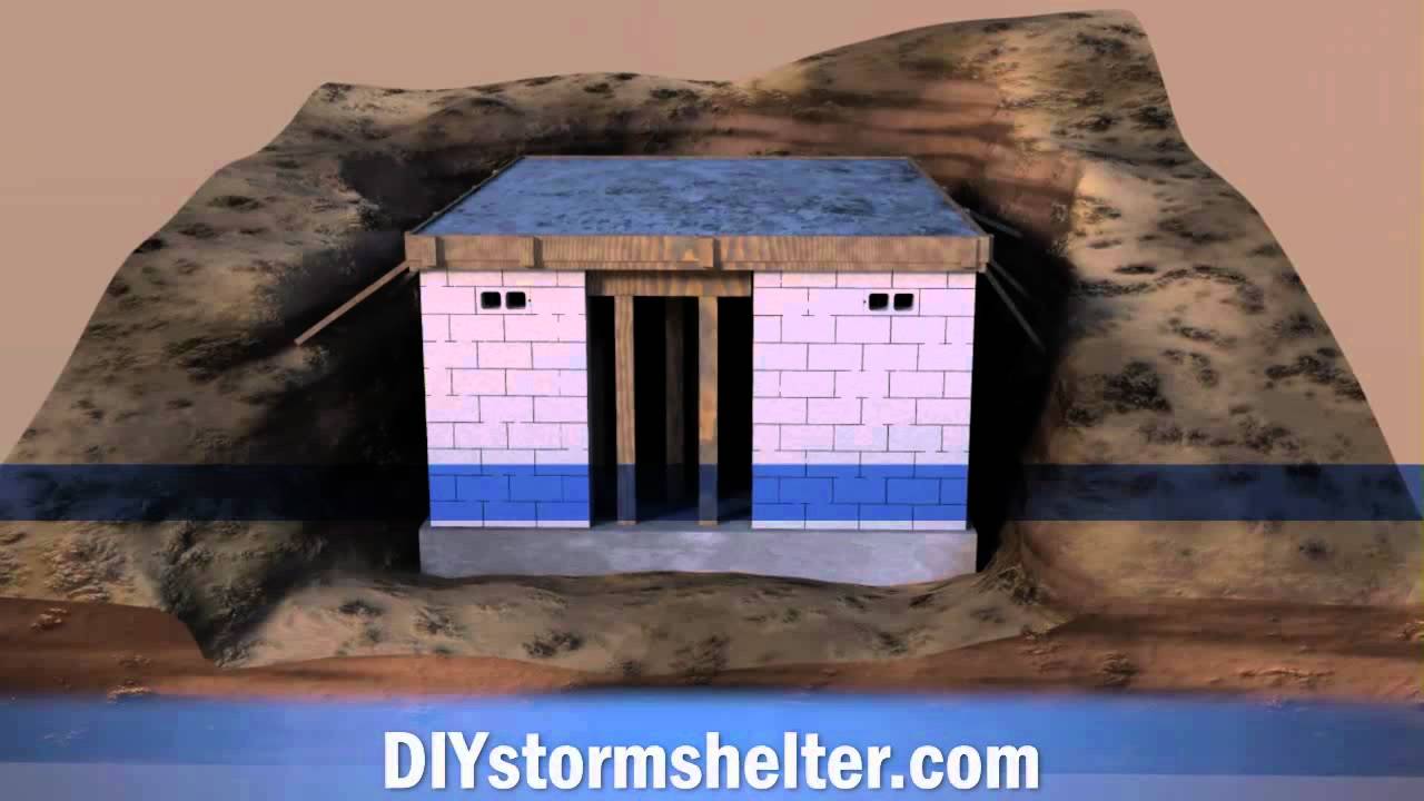 Concrete block DIY Storm Shelter 12x20 foot - YouTube