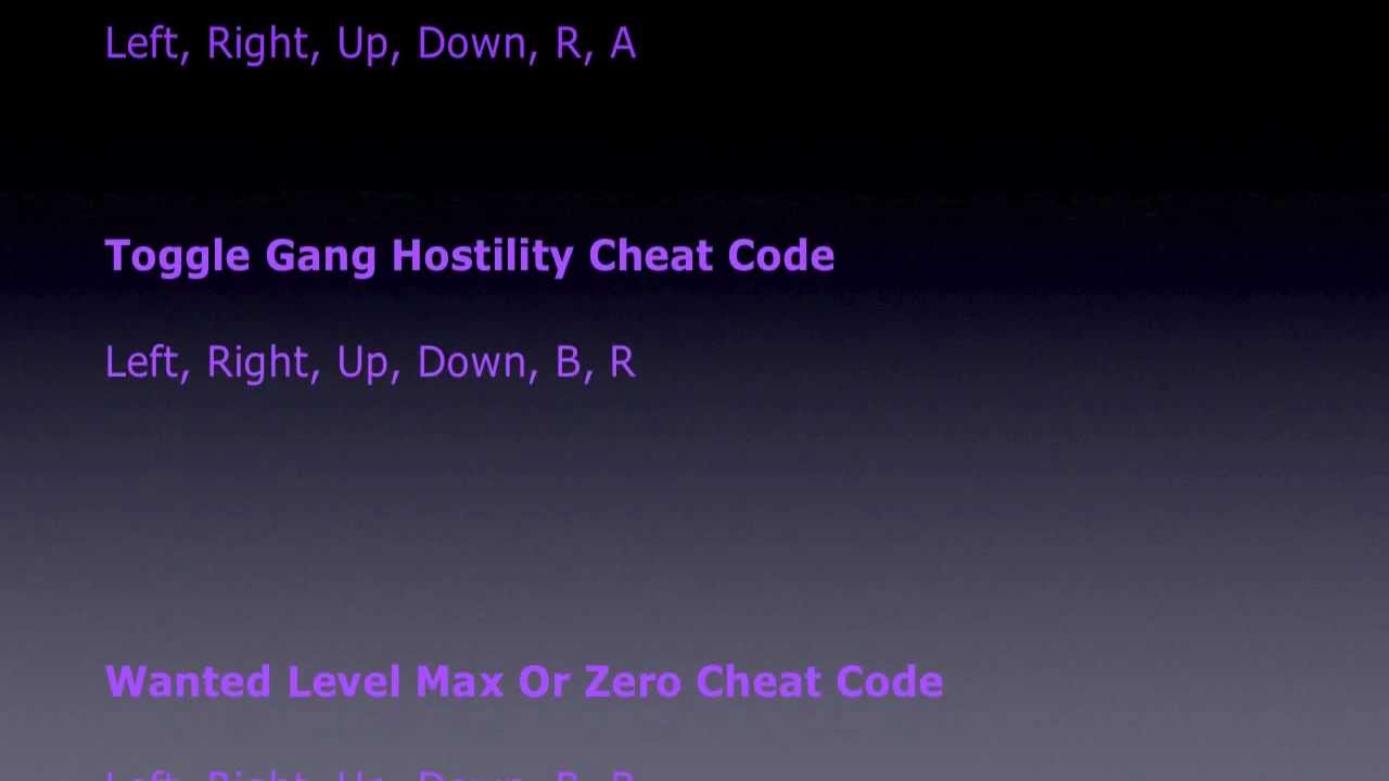 gta advance cheats