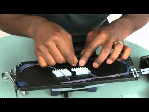 Splicing Ribbon Fiber in a Splice Tray - YouTube
