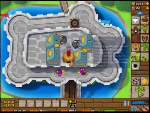 BTD5 Bloons Tower Defense 5 Walkthrough - Hard Mode - Track 8 - NLL 0 ...