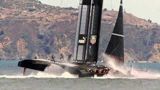 America's Cup: Practice: Oracle Racing, Luna Rossa, and Artemis Racing, 9 Aug 2013