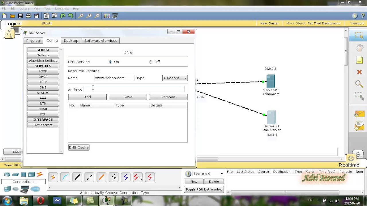 Cisco Packet Tracer DNS+DHCP+HTTP Server & DHCP Service in Router ...